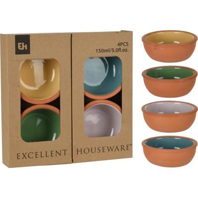 Tapasschaal terracotta 4-delig