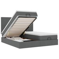 Ottoman bed met matrassen 180x200cm stof donkergrijs - thumbnail