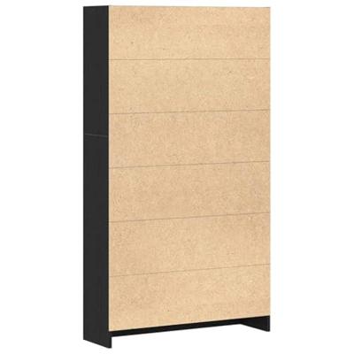 Boekenkast 4-laags 80x24x143 cm spaanplaat zwart eikenkleurig