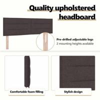 Hoofdbord met hoofdeinde Donkerbruin 160 cm Nep Leer - thumbnail