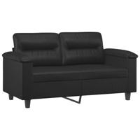 Tweezitsbank 120 cm kunstleer zwart - thumbnail