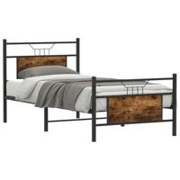 Bedframe zonder matras hout gerookt eikenkleurig 75x190 cm - thumbnail
