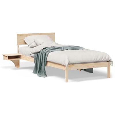 Bedframe met nachttafels Bruin 90 x 190 cm Massief grenenhout Bedframe met nachttafels Bruin 90 x 190 cm Massief grenenhout