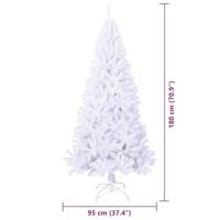 Kunstkerstboom met 300 LED Wit 180 cm PVC en staal - thumbnail