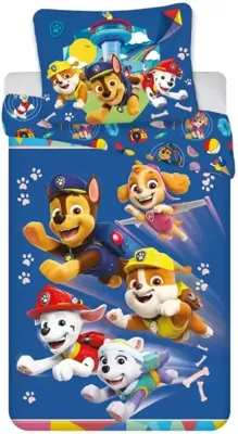 Paw Patrol Brave Pups dekbedovertrek 140 x 200 cm - 70 x 90 cm Katoen