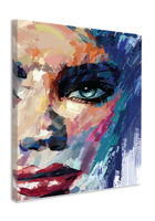 Schilderij - Abstracte vrouw III, Multikleur , 2 maten , print op canvas, Wanddecoratie - thumbnail