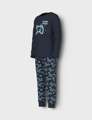 Name it zomer pyjama jongens - blauw - NkmNightset