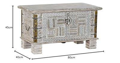 Koffer DKD Home Decor Metaal Mangohout 80 x 40 x 45 cm