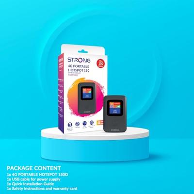 Strong 4G mobiele hotspot met display, draagbare wifi-router, 150 Mbit/s, ideaal voor reizen, beurzen en studenten, zwart