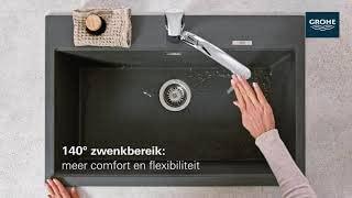 GROHE Eurosmart Keukenkraan - draaibare uitloop - chroom 33281003 GROHE Eurosmart Keukenkraan - draaibare uitloop - chroom 33281003
