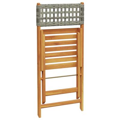 Tuinstoelen 6 st inklapbaar poly rattan en massief hout grijs
