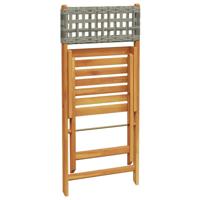 Tuinstoelen 6 st inklapbaar poly rattan en massief hout grijs - thumbnail