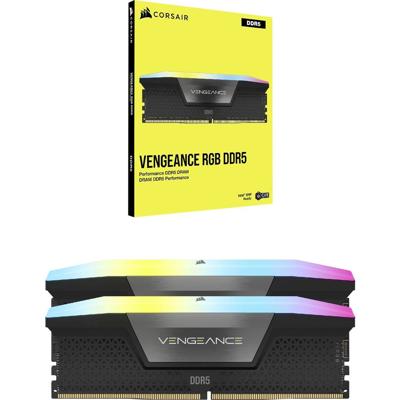RAM-geheugen - CORSAIR - Vengeance RGB DDR5 - 32GB 2x16GB DIMM - 6000MT/s - Intel XMP - 1.40V - Zwart (CMH32GX5M2E6000C36)
