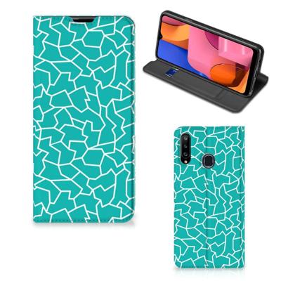 Samsung Galaxy A20s | Bookcase | Cracks Blue