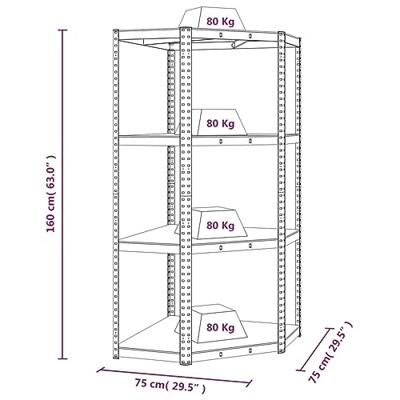 VidaXL Opbergrek 4-laags staal en bewerkt hout antracietkleurig VidaXL Opbergrek 4-laags staal en bewerkt hout antracietkleurig