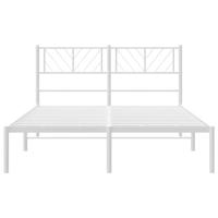 Bedframe met hoofdbord metaal wit 120x190 cm - thumbnail