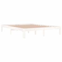 Bedframe massief hout wit 150x200 cm 5FT King Size - thumbnail