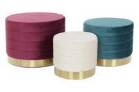 Voetensteun DKD Home Decor Multicolour Hout MDF Fluweel 60 x 60 x 45 cm - thumbnail