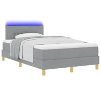 Boxspring bed met matras Lichtgrijs 120 x 190 cm Stof - thumbnail