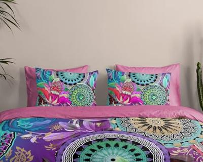 HIP Dekbedovertrek "mandala&apos;s en bladeren" - Multi - (200x200/220 cm) - Katoen Satijn