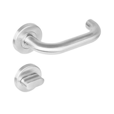 Intersteel Deurkruk Rond op rozet met toilet-/badkamersluiting 7mm - RVS