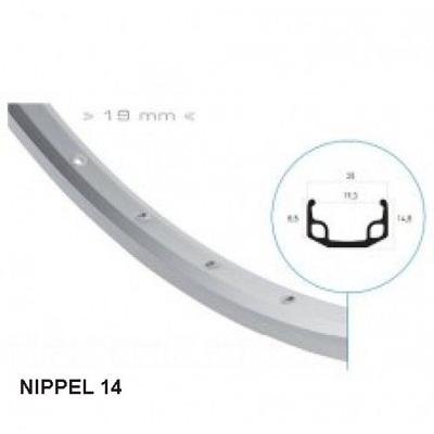 Ryde velg 24x13/8 (540) aluminium zilver gat 14 36 gaats