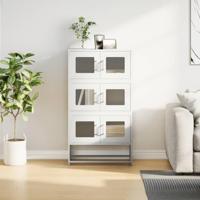Hoge kast 68x39x123 cm staal wit - thumbnail