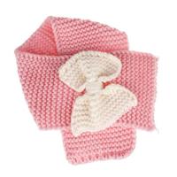 Herfst winter meisjes warme gebreide bowknot sjaals (roze) - thumbnail