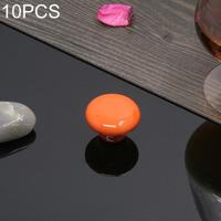 10 stuks 32mm moderne literaire kleur geglazuurde keramische kabinet lade handvat (oranje) - thumbnail