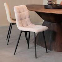 LABEL51 Eetkamerstoel 'Juul' Bouclé, kleur Champagne - thumbnail