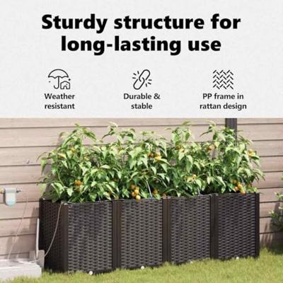 Tuin Bloempot 4 pcs Bruin Staal