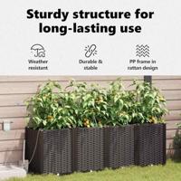 Tuin Bloempot 4 pcs Bruin Staal - thumbnail