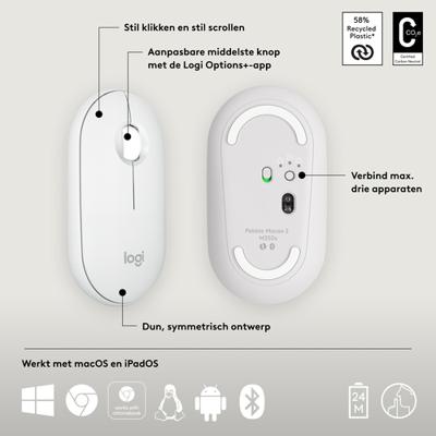 Logitech 910-007013 muis Reizen Ambidextrous RF-draadloos + Bluetooth Optisch 4000 DPI - thumbnail