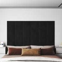 VidaXL Wandpanelen 12 st 1,08 m² 30x30 cm fluweel zwart - thumbnail