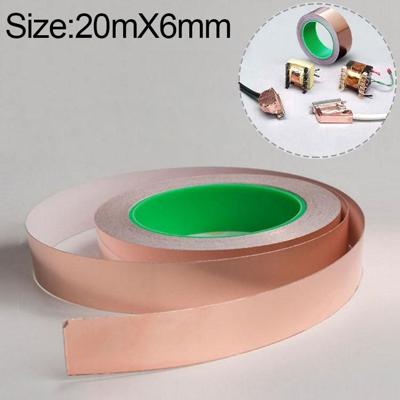 Zuivere Double-sided geleidende koperen Bladkoper Tape signaal Masking Tape grootte: 20 m x 6 mm