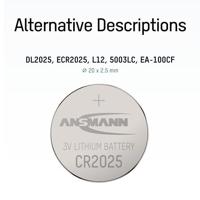 Ansmann knoopcel lithium coin cell cr 2025 3v - thumbnail