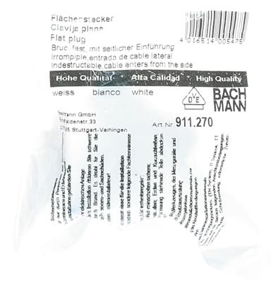 Bachmann 911.270 Stekker met randaarde Kunststof Wit IP20