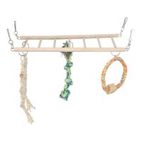 TRIXIE HANGBRUG MET TOUWLADDER / TOUW FRET HOUT / TOUW 35X15 CM 3 ST - thumbnail