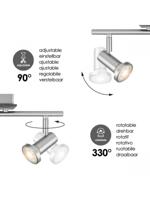 Home sweet home LED opbouwspot Stone 2 lichts ↔ 33,5 cm - mat staal - thumbnail