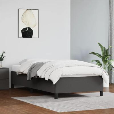 Bedframe kunstleer grijs 80x200 cm