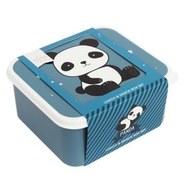 A Little Lovely Company eetset Panda junior polyetheen blauw 4 delig