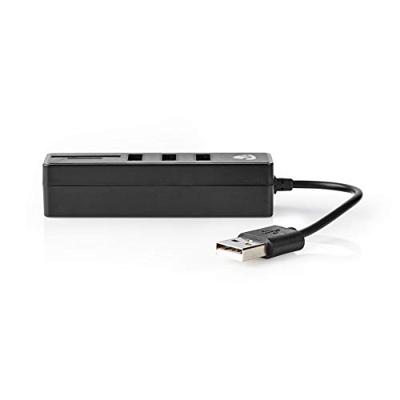 NEDIS 3-poorts USB 2.0 Hub met SD & Micro SD-kaartlezer, zwart