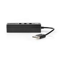 NEDIS 3-poorts USB 2.0 Hub met SD & Micro SD-kaartlezer, zwart - thumbnail