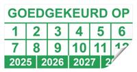 Keuringssticker goedgekeurd op rechthoek 50 x 25 mm - 500 stuks (op rol) - thumbnail