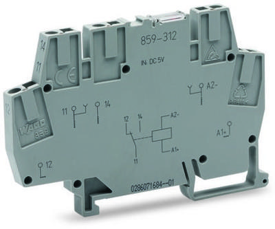 WAGO 859-314 Relaisklem Nominale spanning: 24 V/DC Schakelstroom (max.): 50 mA 1x wisselcontact Piece 1 stuk(s)