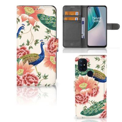 Telefoonhoesje | Met pasjeshouder | voor OnePlus Nord N10 Pink Peacock