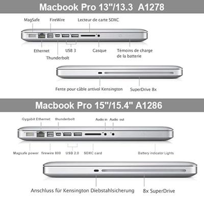 MacBook Pro 15.4 inch Kristal structuur hard Kunststof Hoesje / Case (blauw) - thumbnail
