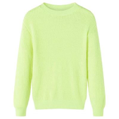 VidaXL Kindertrui gebreid 116 neongeel