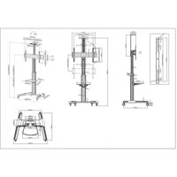 Manhattan 461245 TV-wagen 94,0 cm (37) - 177,8 cm (70) Zwenkbaar, Kantelbaar - thumbnail