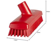 Vikan Vloerschrobber hard met waterdoorlaat 65x270 rood - thumbnail